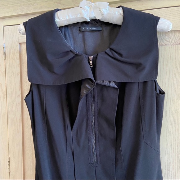 Elie Tahari Black Zip Collar Knee-Length Pencil Dress | Size 2 - Picture 2 of 8